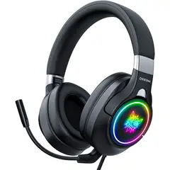 ONIKUMA - Audifonos diadema gamer k15 negros con luz rgb led