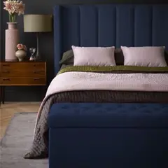 EKONOMODO COLOMBIA - Colchon Doble 1 Pillow + Base Cama + Espaldar + Puff Julieta Azul