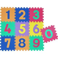 DAYOSHOP - Tapete Alfombra Foamy Para Bebe 10 Pieza Numeros Aprendizaje