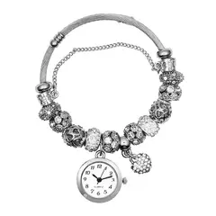 DAYOSHOP - Reloj Mujer Dama Pulsera Acero Corazon Plateado Estuche