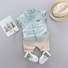LUSOLSI - Camisa y pantalon corto Ropa para niños conjuntos de vestir bebes