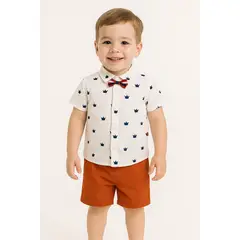 LUSOLSI - Prendas Ropa para niños conjuntos de vestir camisa y pantalon corto