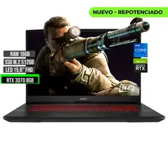 MSI - GL66 INTEL CORE I7 12700H SSD 512GB RAM 16GB RTX 3070 8GB 15,6 FHD 144Hz