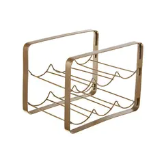 REJIPLAS - Soporte Porta Vinos X6 Botellas - Onix Pintado Dorado