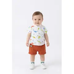 LUSOLSI - Prendas Ropa camisa y pantalon corto para niños conjuntos de vestir