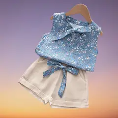 LUSOLSI - Niñas chaleco sin mangas pantalones cortos ropa para niños pequeños