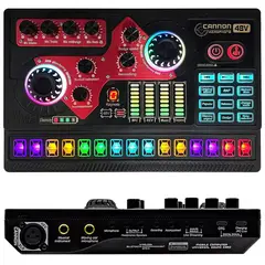 ONE PIXEL - Mezclador Tarjeta De Sonido Bluetooth Phantom 48v Luces Rgb