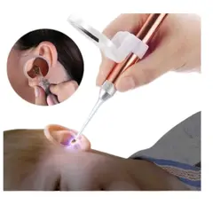 GENERICO - Limpiador removedor de cera oídos color azul con luz LED