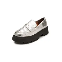 VIZZANO - Mocasín Chunky Plateado-Negro