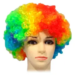 GENERICO - Peluca Payaso Afro Colores Halloween Disfraz