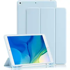 GENERICO - Smart Case Flip Cover para Ipad 7 Séptima Generación 10.2' Azul Claro