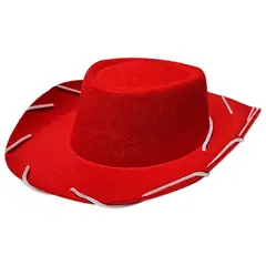 GENERICO - Sombrero Vaquero Niña Gamuza Rojo Jessie Toy Story Disfraz