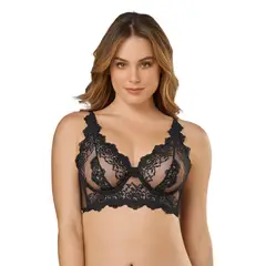LEONISA - Brasier tipo bralette encaje y transparencias 011967