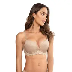 LEONISA - Brasier doble realce escote profundo elaborado en encaje