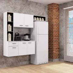 AKIVOY - Cocina Superior 5 Puertas Compacto Isis Negro – Blanco