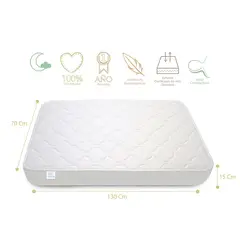 ALOHA BABY - Colchon para Cuna de Bebe 130X70x15