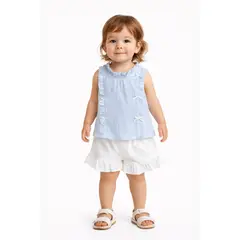 LUSOLSI - Prendas Ropa Blusa y pantalon corto para niñas conjuntos de vestir