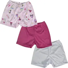 MUNDO BEBE - Short Bermudas Pantalonetas Niña Bebe X3 Unid.