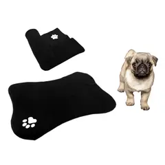 HALLY PET - Cama en forma de hueso cobija mediana Negro.