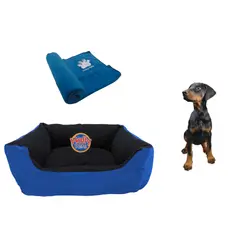 HALLY PET - Cama Mediana Imp Mascota y Cobija Térmica Mediana
