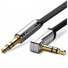 UGREEN - Cable Auxiliar Audio Estéreo Macho A Macho 90° Jack 3.5mm 1 Metro