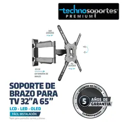 TECHNOSOPORTES - Soporte de BRAZO para TV de 37" a 65"