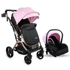 BEBESIT - Coche Moises Para Bebé Travel System Gold Lx Rosa