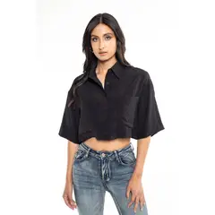 DREAMER - Camisa Cropped Oversize Para Mujer_.