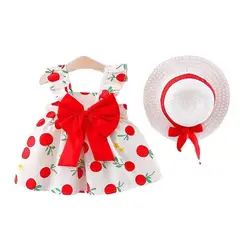 LUSOLSI - Vestido Niña Frutas Con Sombrero Moda Infantil