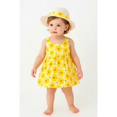 LUSOLSI - Vestido Infantil Estampado Con Pava – Verano 2025
