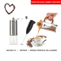BIGCENTER - Espectacular Combo Cafetero Prensa Molino Batidor