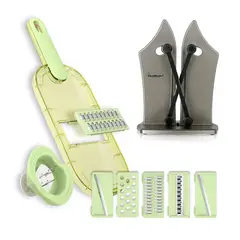 CHEF MASTER - Combo rallador cocina 6en1 Afilador profesional