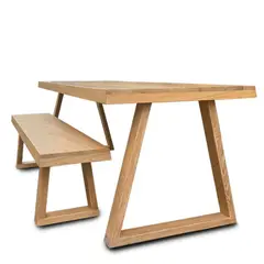 22 GRADOS DECORACION - Mesa Comedor Kafer en Roble 120x60cm incluye banco