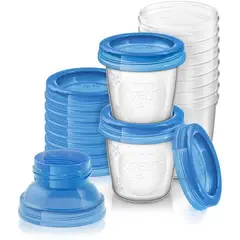 AVENT - Recipientes Vasos Via Leche Materna Re Utilizables x10