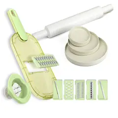 CHEF MASTER - Combo rallador cocina 6en1 Molde X3 arepas Rodillo