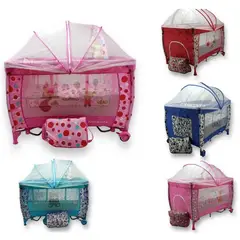 BEBESUNITA - Corral para bebe con mecedoras techo bajo + pañalera