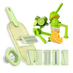 CHEF MASTER - Combo Rallador cocina 6en1 Exprimidor de Cítricos