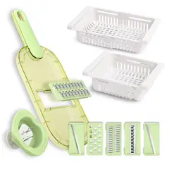 CHEF MASTER - Combo rallador cocina 6en1 Kit x2 Organizador nevera