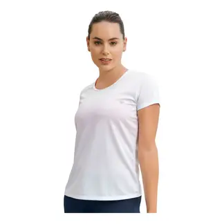 LEONISA - Camiseta deportiva de secado rápido y silueta semiajustada