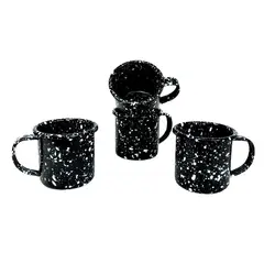 MACUIRA - Set 4 Tazas en Peltre 390ml Pietra Negro
