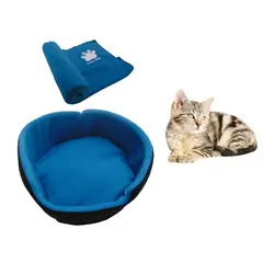 HALLY PET - Cama para gato grande cobija térmica grande Azul Claro.