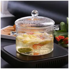 GENERICO - Olla Con Tapa En Vidrio Templado Transparente Moderna