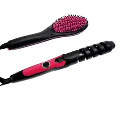 GENERICO - Nuevo Combo Cepillo Alisador Pinza Rizador Espiral 450°f