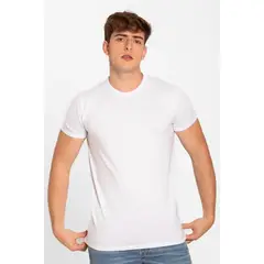 DIANE & GEORDI - Camiseta cuello redondo unicolor de algodón 2020 - Blanco