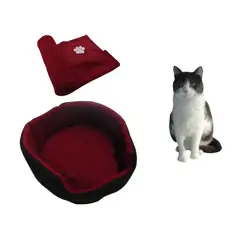 HALLY PET - Cama para gato grande cobija térmica grande Vinotinto.