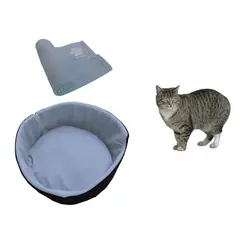HALLY PET - Cama para gato grande cobija térmica grande Celeste.