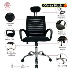MUEBLESYA - Silla de Escritorio y Oficina Taraza Básica Funcional