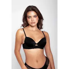 DIANE & GEORDI - Brassier media copa microfibra encaje 021350 - Negro