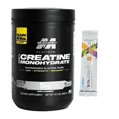 MUSCLETECH - Creatina platinum muzcletech 400 gr 80 servicios