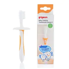 PIGEON - Cepillo dental para bebes Paso 2 Naranja